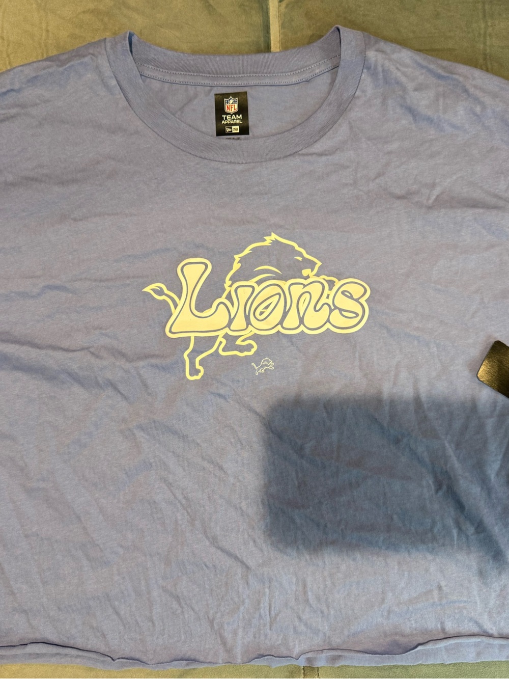 NFL Light Purple Crop Top with Yellow Lions Graphic